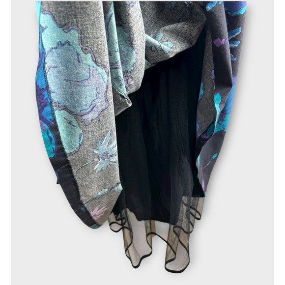 Vintage Laura Ashley Dark Floral 80's Style Dress Fit & Flare Rockabilly US 14 - Picture 12 of 16